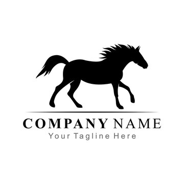 running horse silhouette logo