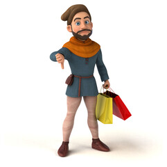 Fun 3D cartoon medieval man