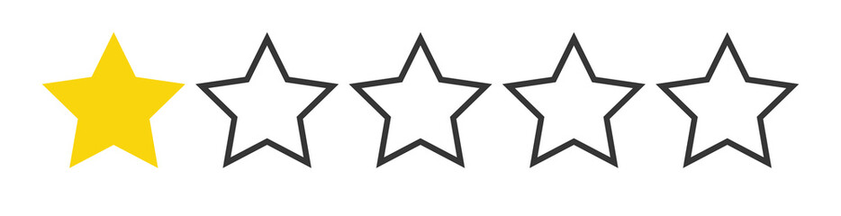 Simple star rating review icon design vector. Feedback satisfaction quality symbol illustration.