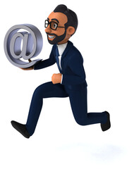 Fun 3D cartoon illustration of an indian businessman