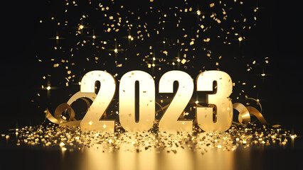 New Year 2023 Dark Gold Glitter