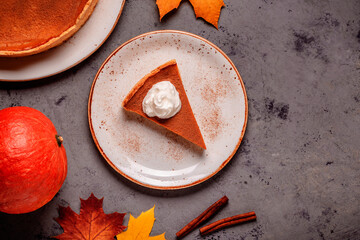 Thanksgiving Homemade Pumpkin Pie Ready to Eat