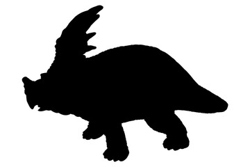 Dinosaur in black silhouette. Isolated on a white background with clipping path.