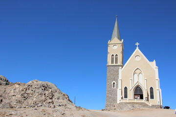 Church in the town of Luderitz, southern Namibia, Southern Africa.