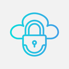 Padlock icon in gradient style about cloud computing, use for website mobile app presentation