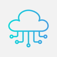 Cloud computing icon in gradient style, use for website mobile app presentation