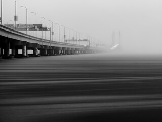 Exposing currents in long exposure beneath the Penang Bridge