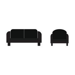 Sofa glyph icon vector on white background