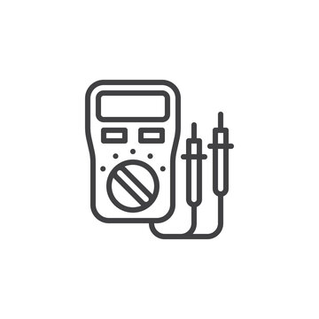 recommend clip art: Digital multimeter line icon