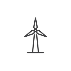 Wind turbine line icon