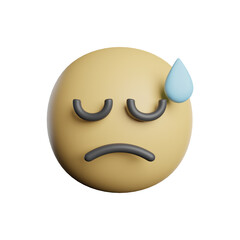Emoticon Sad Face 3D Rendering Illustration