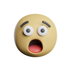 Fototapeta premium Emoticon Shocked Face 3D Rendering Illustration