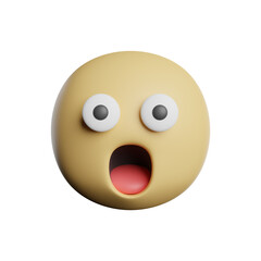 Fototapeta premium Emoticon Surprised Face 3D Rendering Illustration