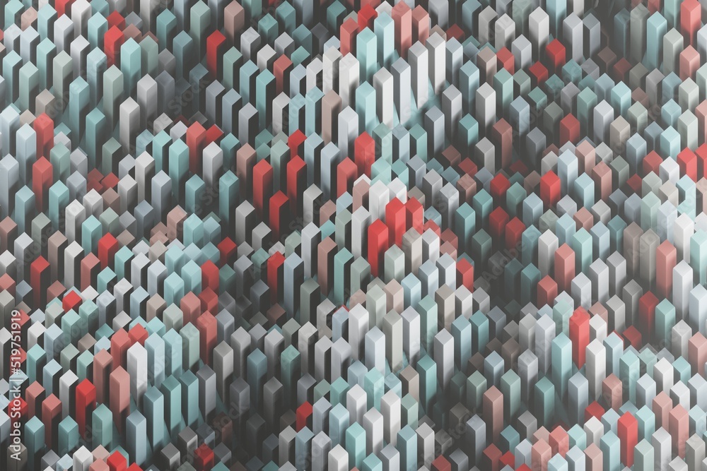 Poster Beautiful Abstract colourful   background. Starburst dynamic cube. 3d rendering illustration Background pattern for design