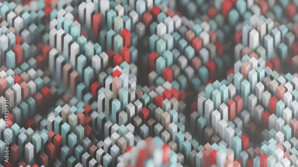 Fototapete Beautiful Abstract colourful   background. Starburst dynamic cube. 3d rendering illustration Background pattern for design