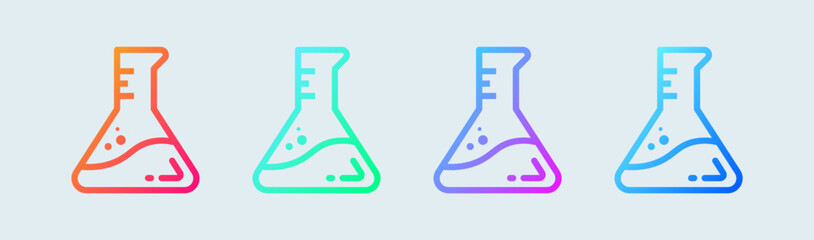 Lab line icon in gradient colors. Chemistry beakers signs vector illustration.