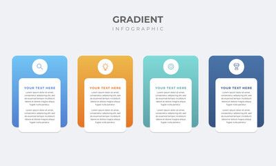 Flat design process infographic template. Business concept with 4 steps.