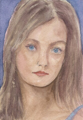 woman watercolor painting
