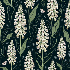 Foxegloves pattern dark © Natalia