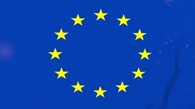 Flag of Europe waving on wind.