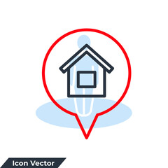 Home Location icon logo vector illustration. address symbol template for graphic and web design collection
