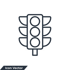 traffic light icon logo vector illustration. traffic light symbol template for graphic and web design collection