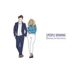 Business multinational People. Vector illustration of various races.
People line drawing vector.