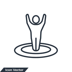 you are here icon logo vector illustration. Destination symbol template for graphic and web design collection