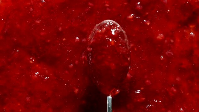 TOP VIEW: Spoon takes a raspberry jam