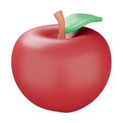 Apple 3d rendering isometric icon.