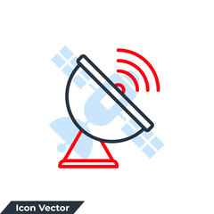 satellite icon logo vector illustration. antenna symbol template for graphic and web design collection