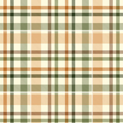 Seamless tartan plaid pattern in  Autumn Brown and Green.