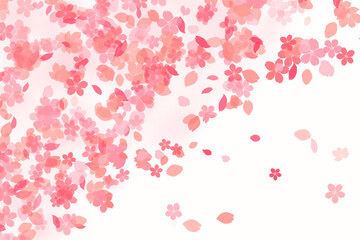 桜舞い散る春　イラスト　背景白