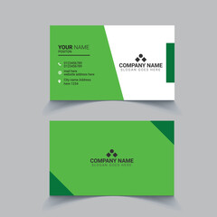 Green modern business card template design