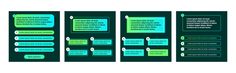 Quiz test template ui design vector illustration