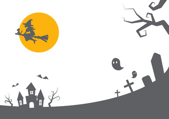 ハロウィンのお洒落なシルエットフレーム　背景イラスト