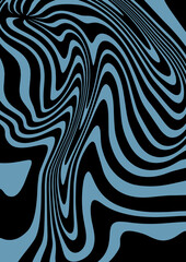 Psychedelic wavy pattern. Groovy trippy abstract background. Retro backdrop. Vector design for social media, poster.