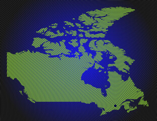 a very detailed map of canada in a modern and clean circle design