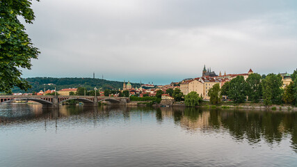 Fototapeta na wymiar The old City of Prague and Charles Bridge