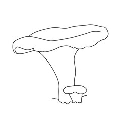 Mushroom Line Art Logo tattoo highly detailed line art style.