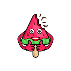 cute watermelon mascot vector illustration