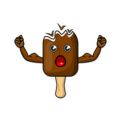 Cute ice cream mascot vector illustration