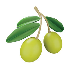 Olive 3d rendering isometric icon.