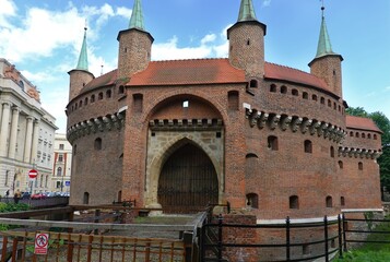 Cracow, Poland - Barbakan - guard tower in the old town