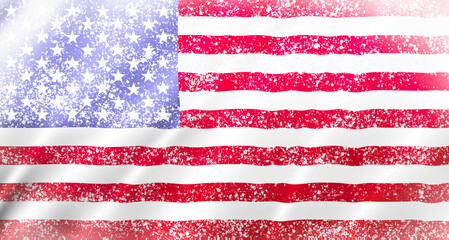 American flag background winter edition