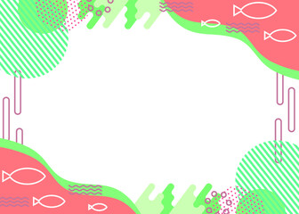 幾何学　フレーム　背景　海イメージ