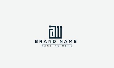 Logo design letter AW . Elegant modern. Vector template.