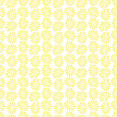 Fototapeta premium yellow flowers with white background seamless repeat pattern