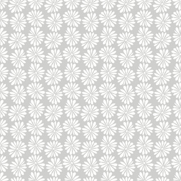 white flowers with grey background seamless repeat pattern
