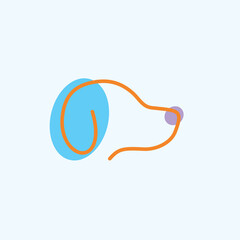 Colorful dog head abstract line art